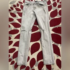 Grey skinny athletic jeans